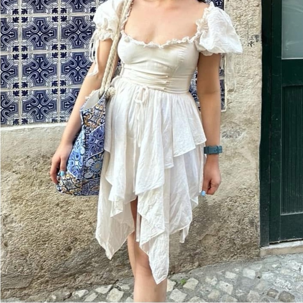-Faerie Ivory organdy dress size xs